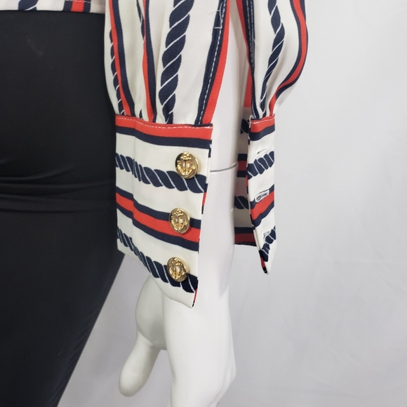 PRICH Pride & Rich Striped Blouse Small Medium - Picture 5 of 8